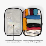 Packs like a suitcase to keep your stuff organized